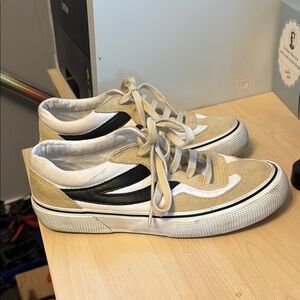 Superga women’s Tan and Black Sneakers